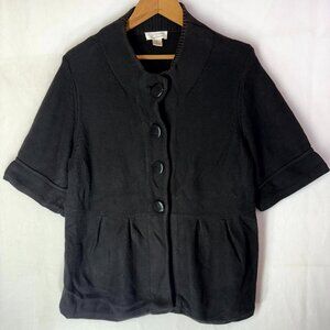 Christopher & Banks Babydoll Short Sleeve Knit Cardigan